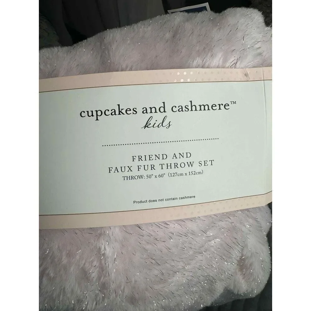Cupcakes & cashmere twin throw Blanket novelty pink sparkle